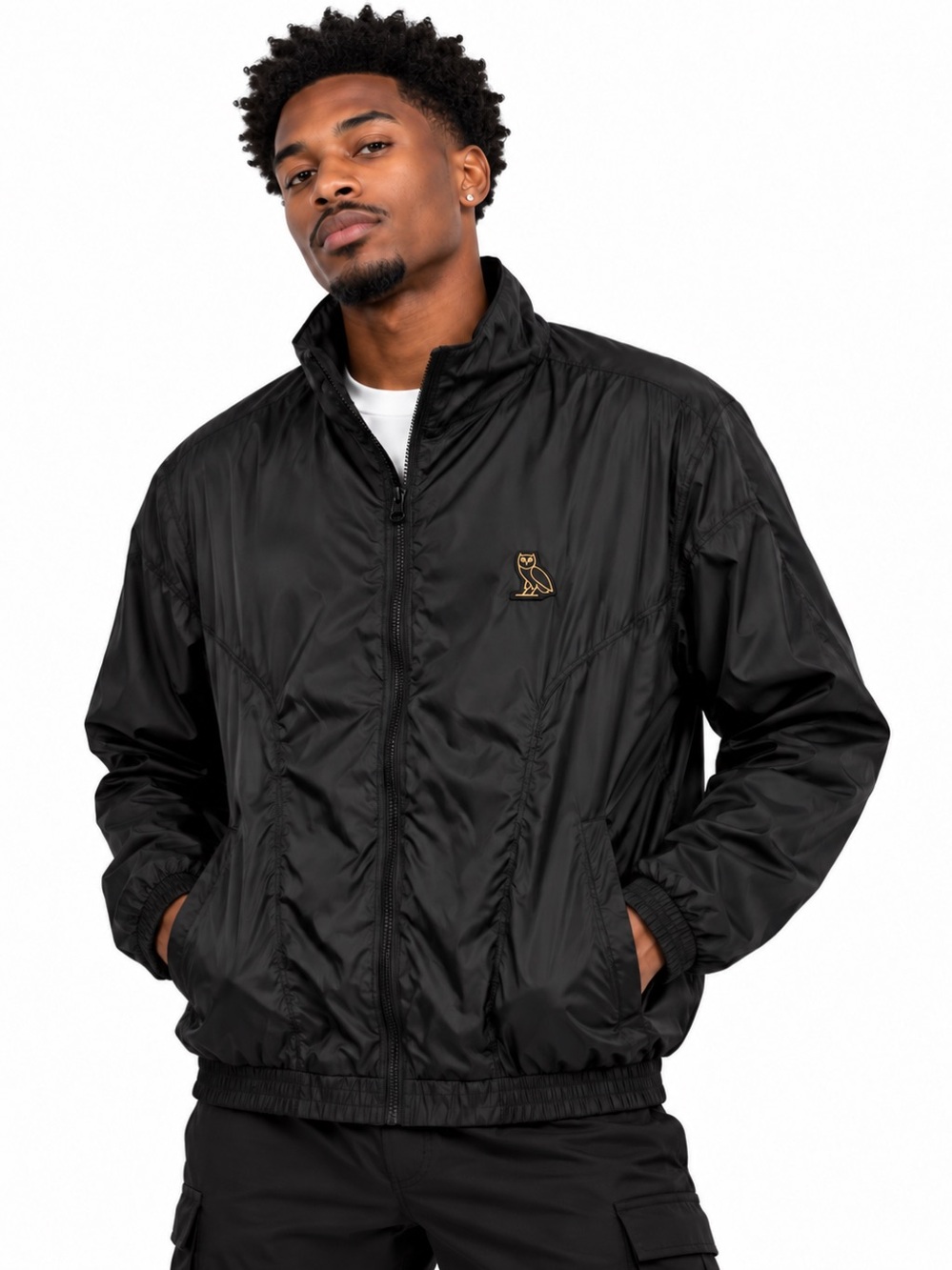 OVO Black Windbreaker Full Zip Jacket